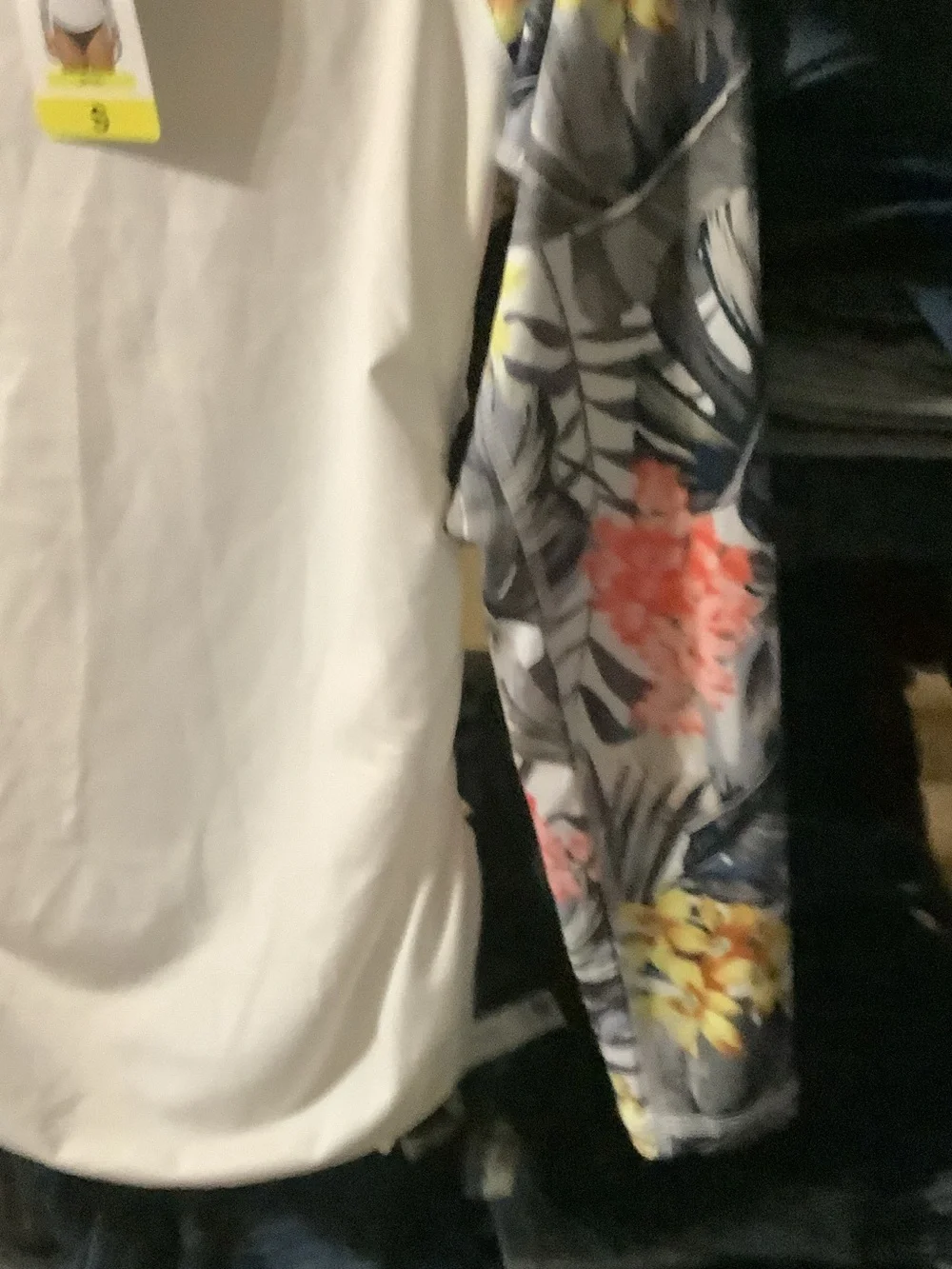 Hurley White UPF 50 coverup with Multicolor Floral Sleeves